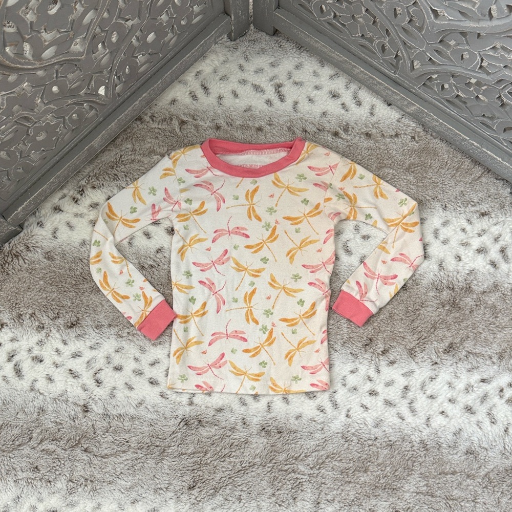 Burt’s Bees Kids long sleeve shirt girls 2T pastel dragonfly four leaf clover